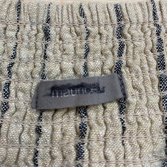 Maurice’s‎ Wide Leg Linen Blend Striped Pants Women M Oatmeal Navy Elastic Waist - Picture 5 of 10